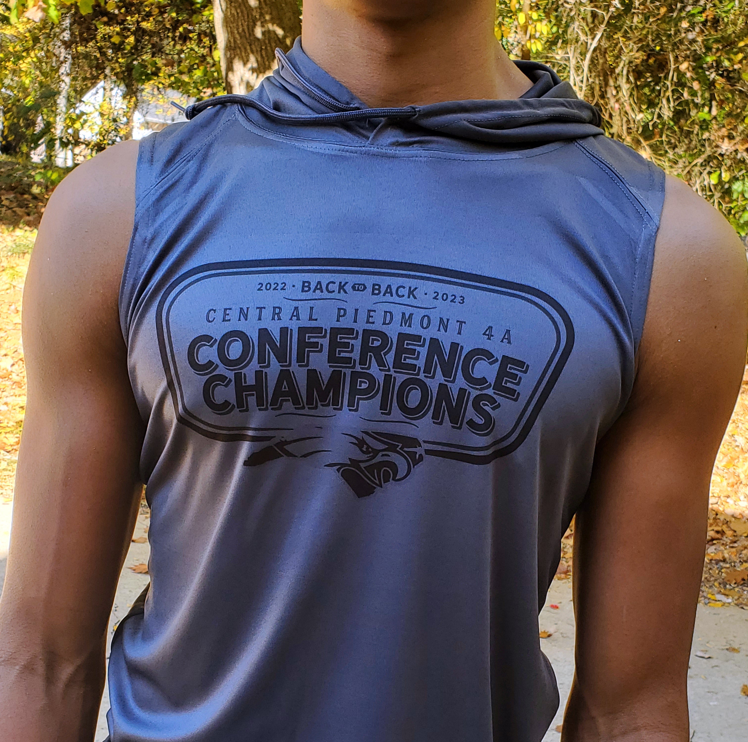 2023 Champion Dark gray Sleeveless performance Tee with hood