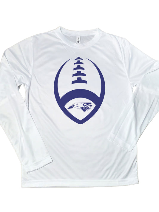 Football with Logo East Eagles Long Sleeve Performance Tee Shirt
