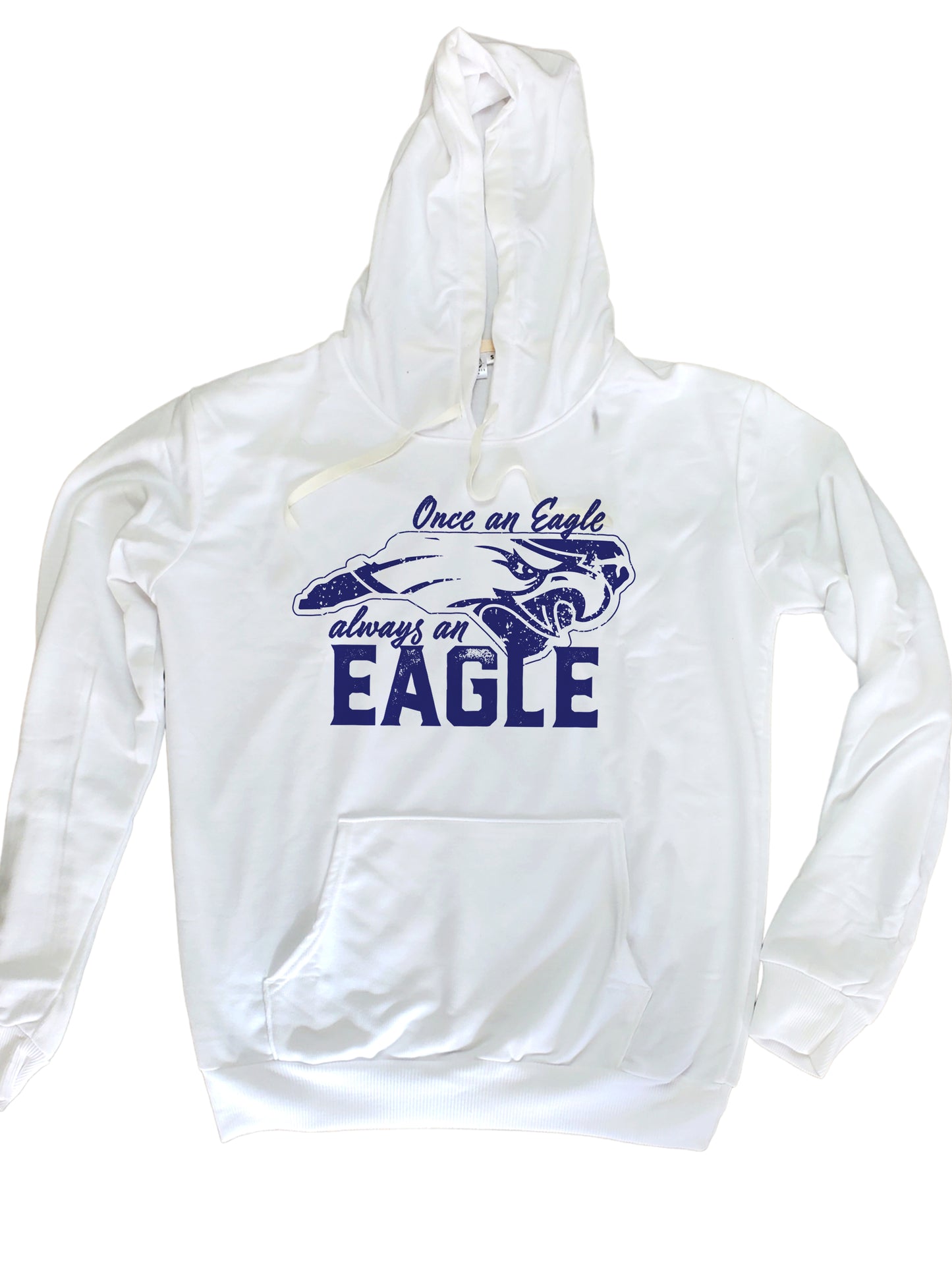 Once an Eagle always an Eagle white sweatshirt, 100% polyester hoodie